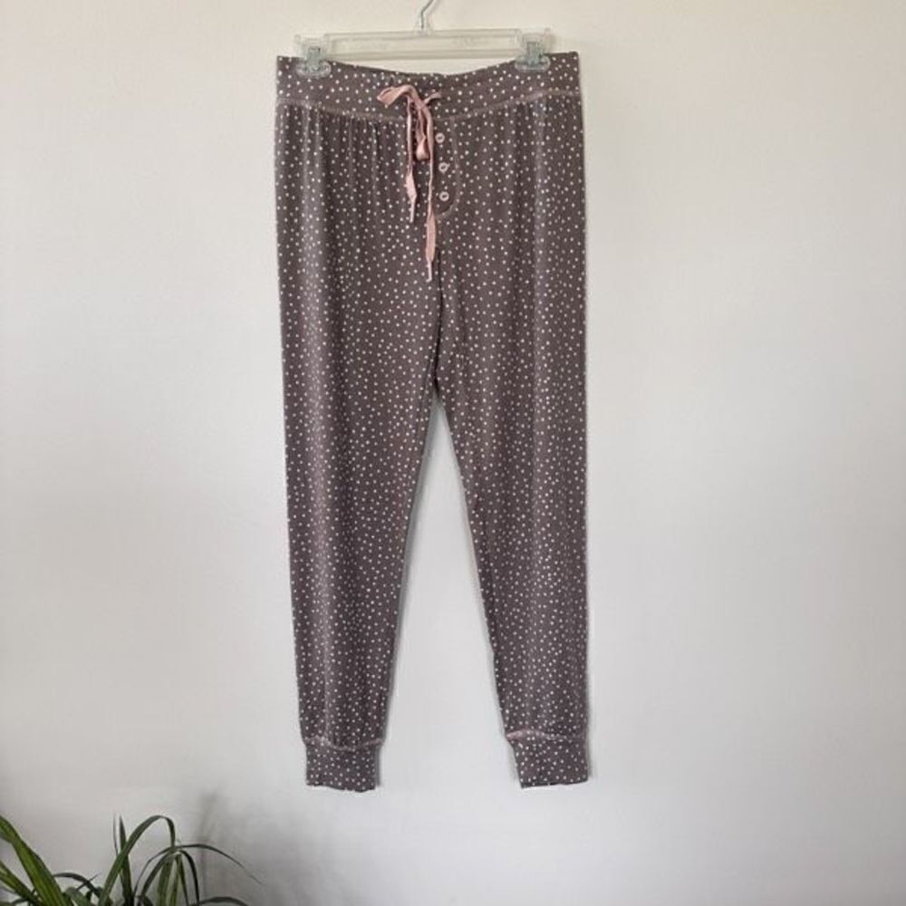 PJ Salvage Women's Dotted Soft Pajama Jogger Pants Grey S‎